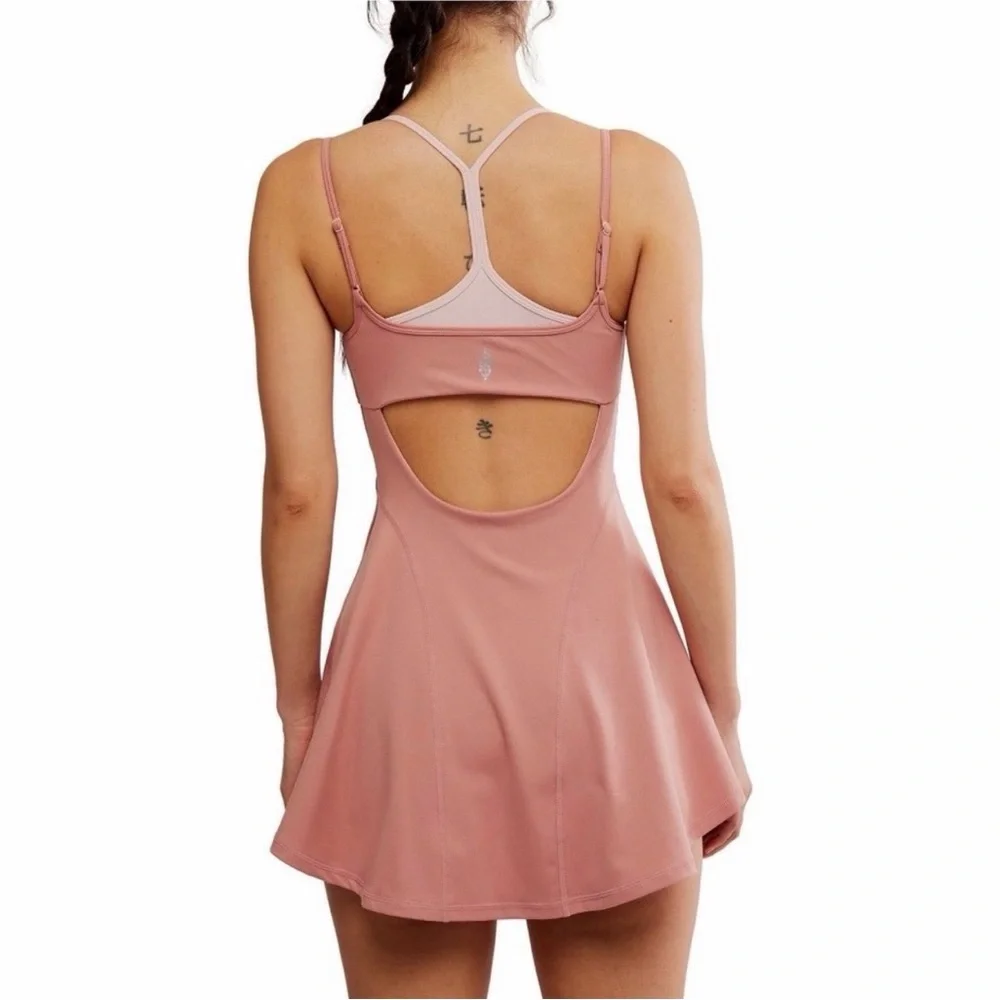 Free People Movement Baseline UV Protection Tennis Mini Dress Petal Pink Sz M - Picture 5 of 13